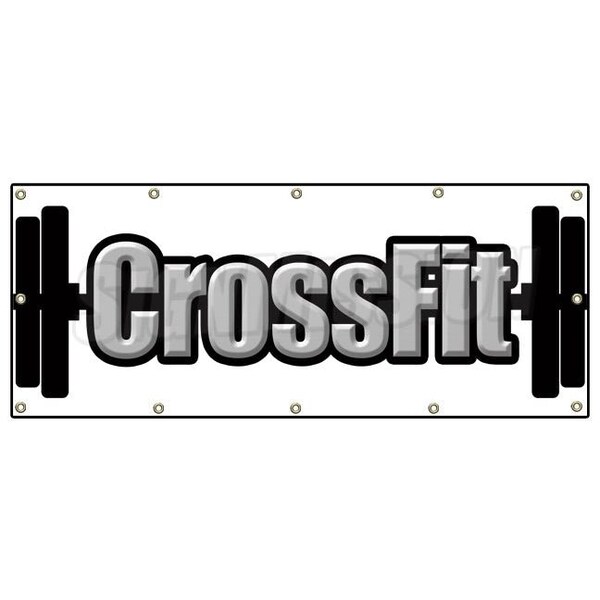 CROSSFIT BANNER SIGN core strength conditioning nutrition exercise gym